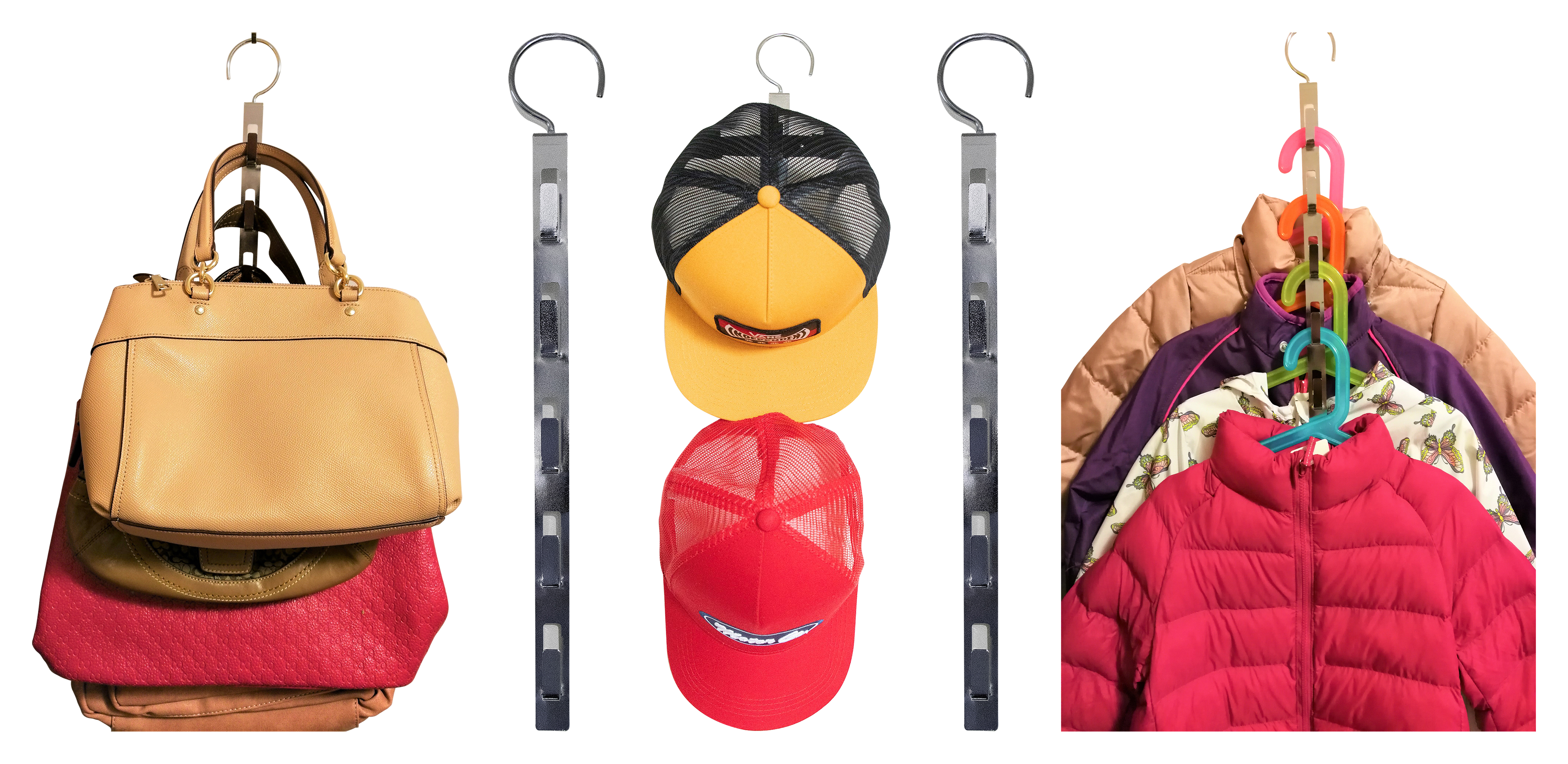 D'klutz multifuntional hanger that hangs bags, caps, kids' jackets (colorful)